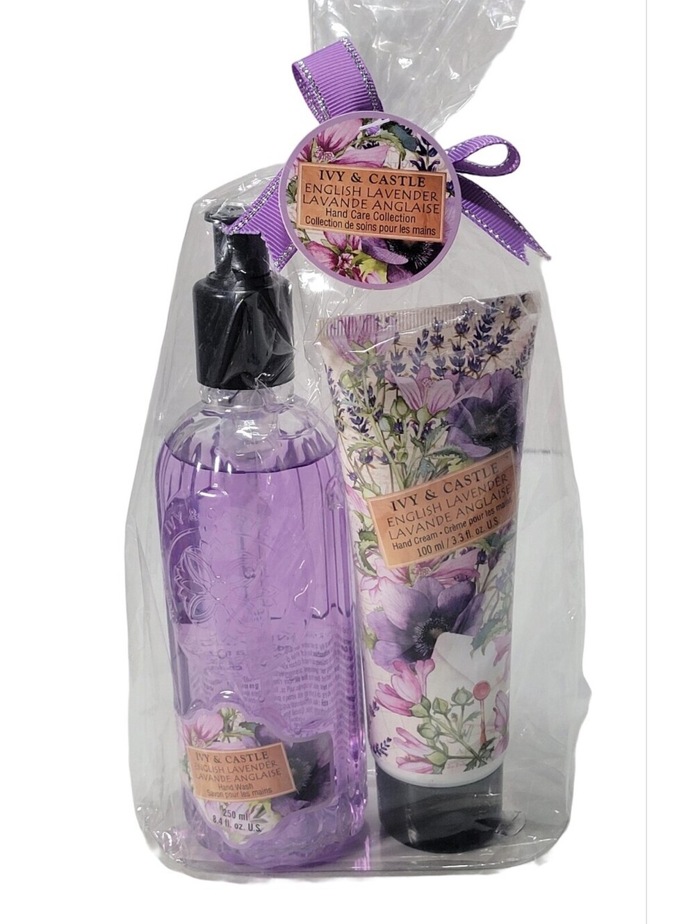 Ivy & Castle English Lavender Hand Wash 8.4 Oz & Hand Cream 3.3 Oz